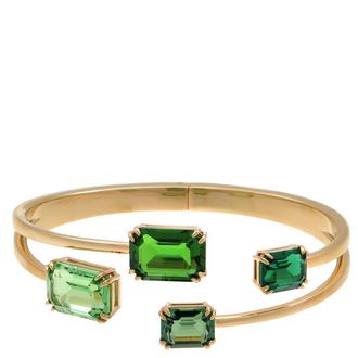 Swarovski Millenia Octagon Cut, Green Crystal Bangle, Size Medium