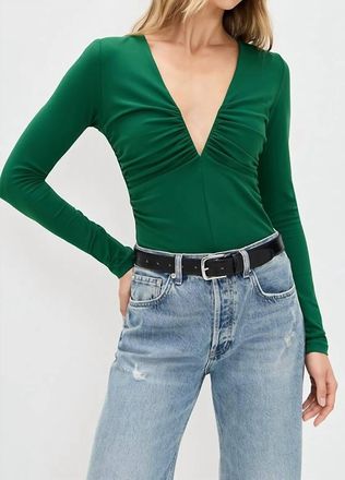 Susana Monaco V Wire Gathered Top In Cypress