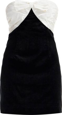 Alessandra Rich Velvet Mini Dress With Bow Accent