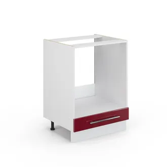 Vicco Armario Para Horno Empotrado Fame-line, Rojo Burdeos Alto Brillo, 60 Cm Sin Encimera Vicco