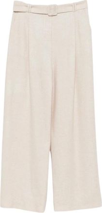 Eleventy Broeken, Dames, Beige, L, Wijde Broek