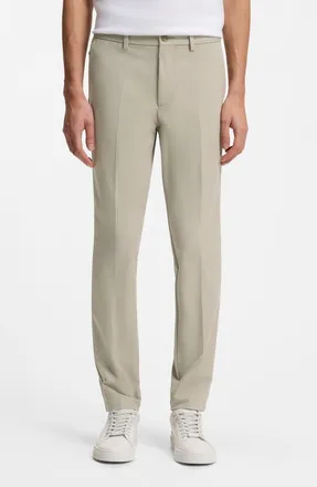 BOSS Kaiton Slim Fit Flat Front Stretch Cotton Blend Dress Pants in Beige at Nordstrom, Size 30 X 32