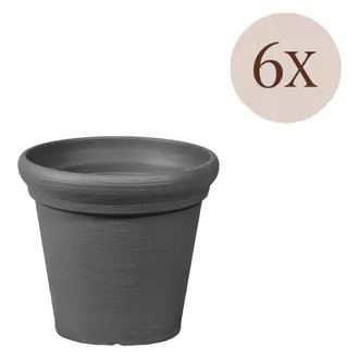 Dmora Oggettistica Lou, Set 6 Vasi, Colore Struttura Made In Italy, Materiale Struttura In, Nero Antracite