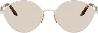 Fendi FF Diamonds 55mm Round Sunglasses in Ivory /Brown at Nordstrom