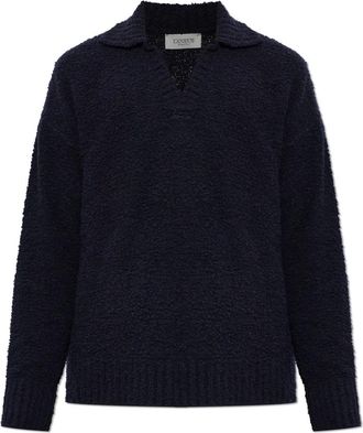 Laneus Truien & Vesten, Heren, Blauw, XL, Wol, Wool Polo met Kraag