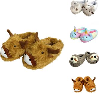 Generic Highland Cow Slippers - Cute and Cozy Animal Gifts for Women. Fuzzy Winter Indoor Slipper, Unisex Soft Plush Fleece, Funny House Slipper for Warmth an