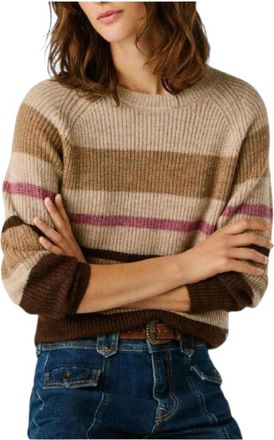 Pepe Jeans London Gestreepte Gebreide Trui - Dames - Ronde hals truien - Veelkleurig - XS - Truien & Vesten