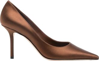 Jimmy Choo London Pointed Toe Pump - Dames - Pumps - Bruin - 37 EU - Leer - Schoenen