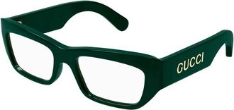 Gucci Blauw Transparante Bril Gg 1297O Stijl - Heren - Brillen - Groen - 53 MM - Accessoires