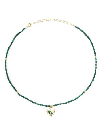 Eshvi malachite single crab necklace - Green