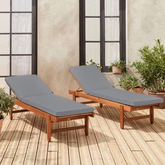 Sweeek Set 2 lettini prendisole in legno multiposizione