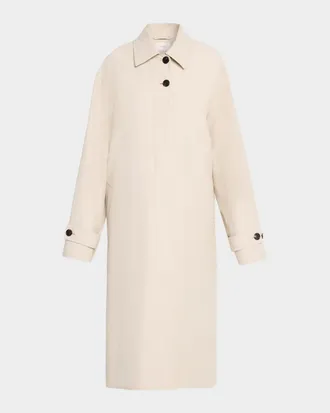 The Row Lolana Single-Breasted Long Trench Coat