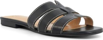 Dune London Ladies LAYYLA Stitch Detail Open Toe Sandals Size UK 3 Flat Heel Flat Sandals Black