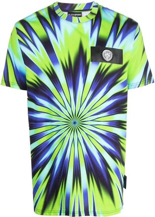 Plein Sport tie dye-print short-sleeved T-shirt - men - Cotton/Polyester/Polyurethane/Spandex/Elastane - XXXL - Green