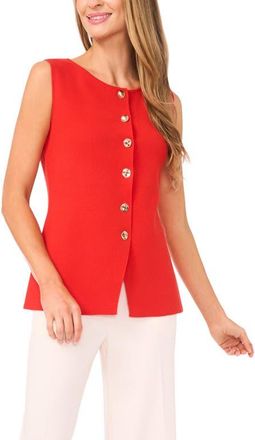 Ted Baker Sleeveless Button-Up Shirt in Cherry Tomato at Nordstrom, Size X-Small