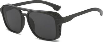 Generic Trendy Square Large Frame Mens And Womens Polarized Sunglasses Outdoor Commuter Beach Vacation Party Sun Glasses(Black)