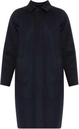 Kiton Jassen, Heren, Blauw, 2Xl, Kasjmier, Cashmere jas met enkele split