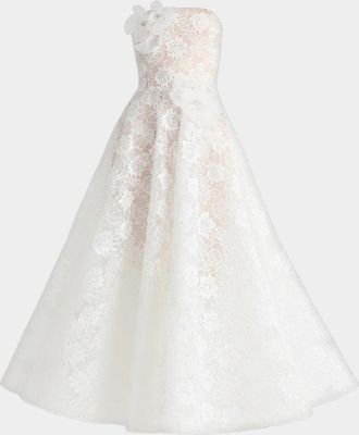 Helsi Sophie Strapless Floral Lace Gown