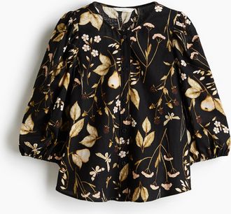 H&M Bluse aus Leinenmix - Schwarz
