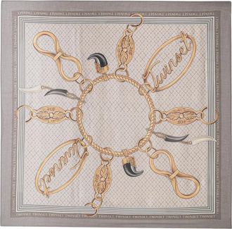 Twinset Keffiyeh met kettingprint - Dames - Accessoires - Beige - Maat: ONE Size Wol