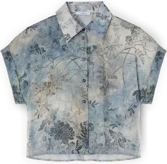 Motivi Shirts - Dames - Overhemden - Blauw - S - Katoen - Overhemden