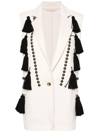 Max Mara tassel-embellished gilet - Neutrals