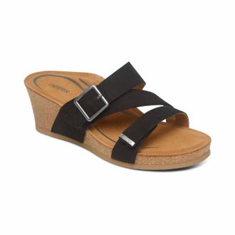 Aetrex Womens Kimmy Wedge In Black