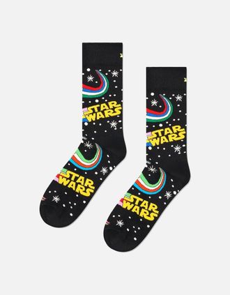 Happy Socks Womens Star Wars Title Socks, Navy - Black/Black - Size: 9.5/12.5/12/11.5/11/10.5/10/13/9/8/8.5
