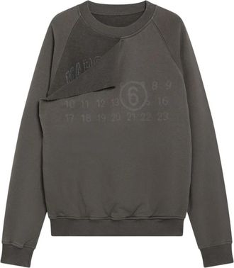 Maison Margiela Trompe Loeil Katoenen Sweater - Dames - Sweatshirts - Grijs - S - Katoen - Hoodies & sweatvesten