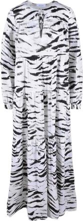 Aglini Long Dress with Tie - White/Black