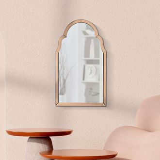 Dmora Espejo Mostarr, Marco Contorneado, Forma Rectangular, Tipo De Pared, 47x80h Cm Rosa