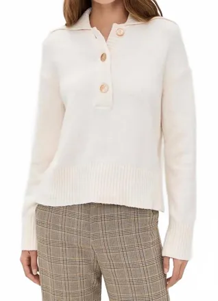 Free People Trading Up Polo Shirt In Ivory
