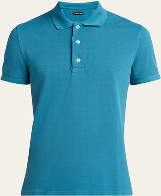 Tom Ford Mens Lyocell Pique Polo Shirt