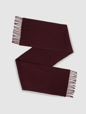 Reiss Picton Dark Bordeaux Cashmere Blend Scarf, 180x31cm, Burgundy