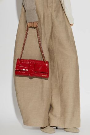 Jacquemus Bambino Chaine Leather Bag, Womens, Red