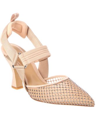 Fendi Fendi Colibri Mesh & Suede Slingback Pump