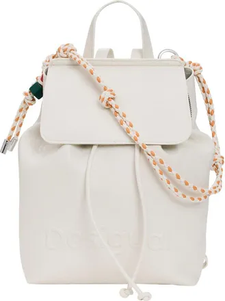 Desigual Mini Logo Embossed Convertible Backpack in Medium Beige at Nordstrom