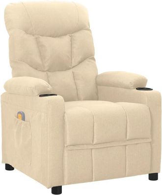 vidaXL Poltrona Massaggiante Crema in Tessuto - Vidaxl