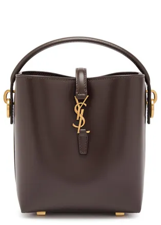 Saint Laurent Le 37 Mini Leather Bucket bag - Chocolate - One Size
