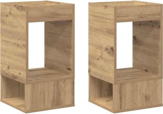 vidaXL Mesa Auxiliar 2 Uds. Roble Artisan 30 X 30 X 56 Cm Vidaxl