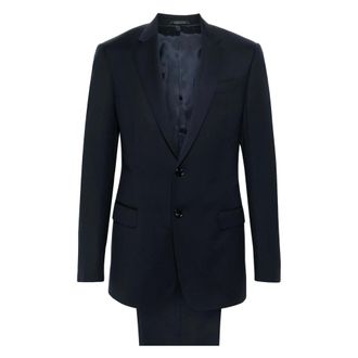 Giorgio Armani Navy Wool Suit Slim Cut Blazer - male - Giorgio Armani - Single Breasted Suits - Blue - 3XL - Suits