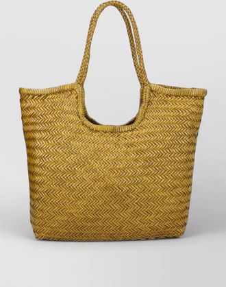 Dragon Diffusion beach bag dual handles woven texture