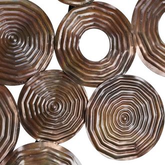 QAZQA Industrial Lámpara de pared Art Deco cobre 138 cm - Circles Acero Alargada /Orgánica Adecuado para led Max. 3 x 40 Watt - Qazqa