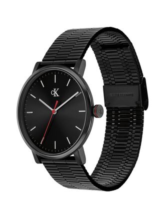 Calvin Klein Mens Minimalist Monogram Link Bracelet Watch - Black - OS