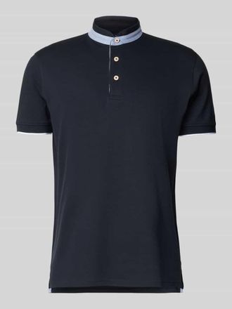 Christian Berg Regular Fit Poloshirt aus reiner Baumwolle mit Stehkragen in Marine, Gr&ouml;&szlig;e 3XL