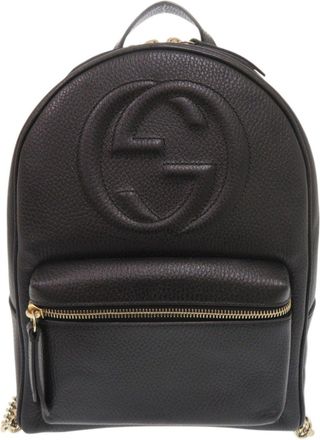 Gucci Black Leather Backpack (Pre-Owned)