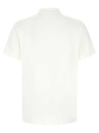 Moncler Logo-Patch Piqu&eacute; Cotton Polo Shirt - White