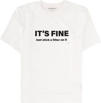 Victoria Beckham White Graphic Crew Neck T-Shirt