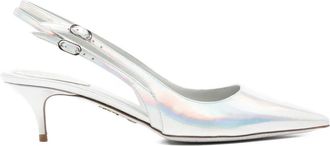 Rene Caovilla 55 mm iriserende slingback pumps - Grijs