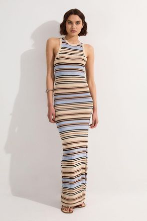 Karen Millen Womens Lightweight Stitch Detail Knitted Dress - Blue - Size X-Small